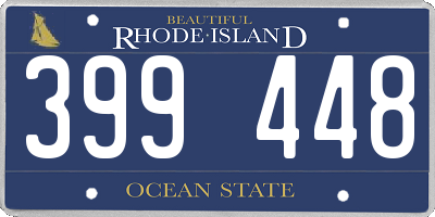 RI license plate 399448