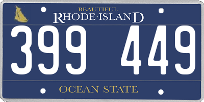 RI license plate 399449