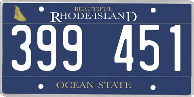 RI license plate 399451
