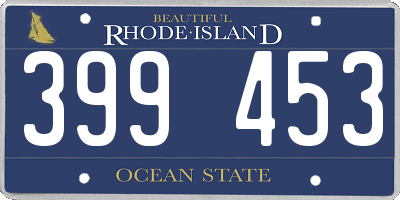 RI license plate 399453