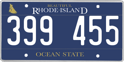 RI license plate 399455