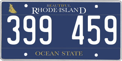 RI license plate 399459
