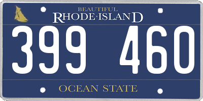 RI license plate 399460