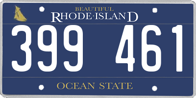 RI license plate 399461
