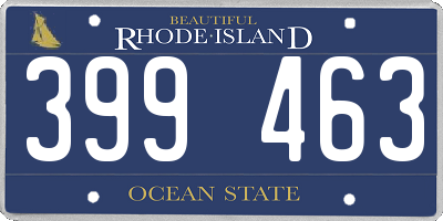 RI license plate 399463
