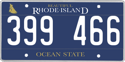 RI license plate 399466