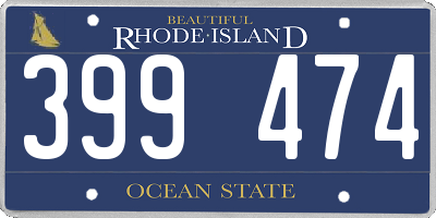 RI license plate 399474