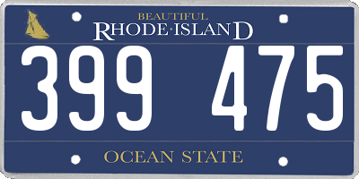 RI license plate 399475