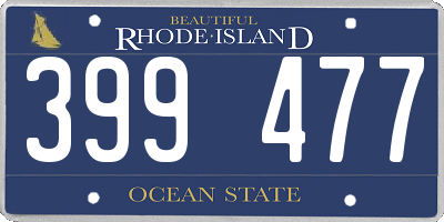 RI license plate 399477