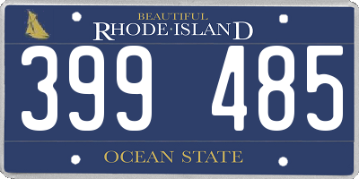 RI license plate 399485