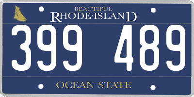 RI license plate 399489