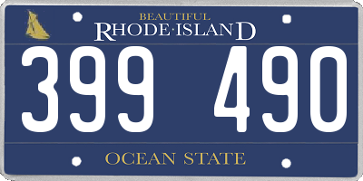 RI license plate 399490