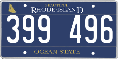 RI license plate 399496