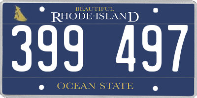 RI license plate 399497