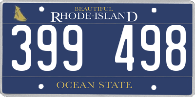 RI license plate 399498