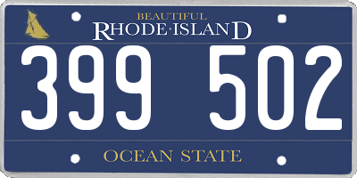 RI license plate 399502