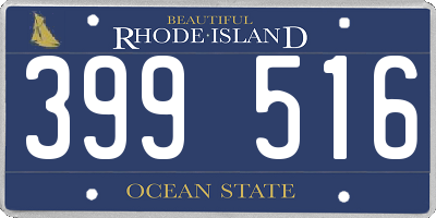 RI license plate 399516