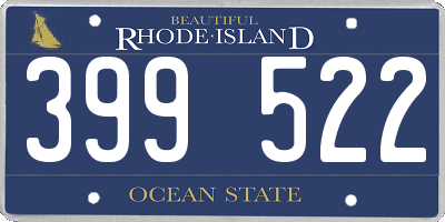 RI license plate 399522