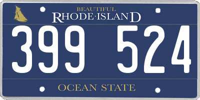 RI license plate 399524