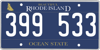 RI license plate 399533
