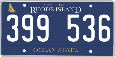RI license plate 399536