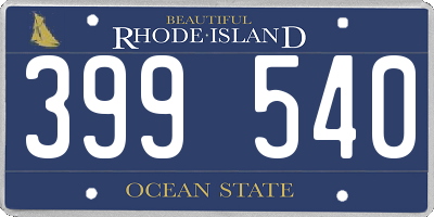 RI license plate 399540