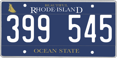 RI license plate 399545