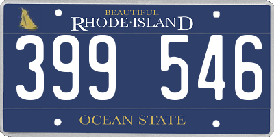 RI license plate 399546