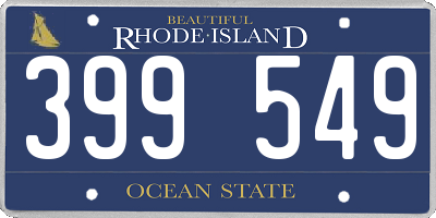 RI license plate 399549