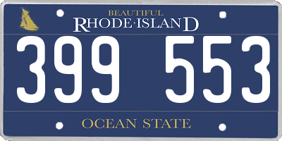 RI license plate 399553