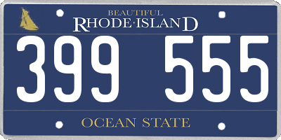 RI license plate 399555