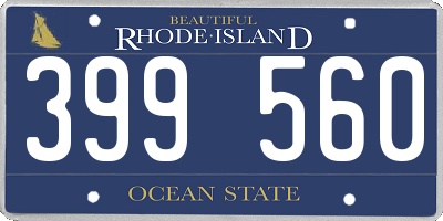 RI license plate 399560