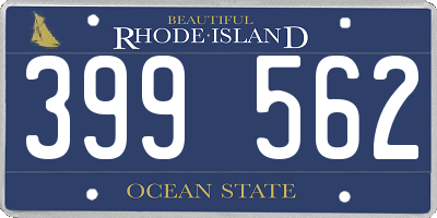 RI license plate 399562