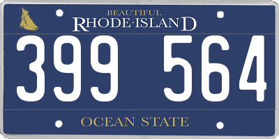 RI license plate 399564