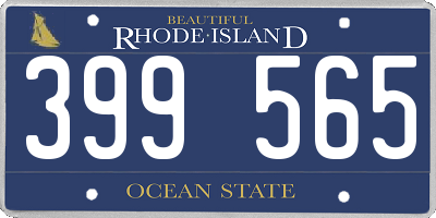 RI license plate 399565