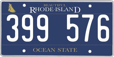 RI license plate 399576