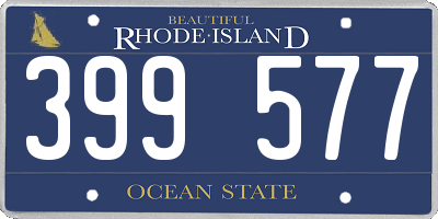 RI license plate 399577