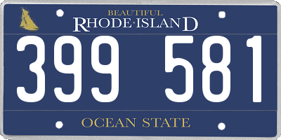RI license plate 399581