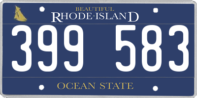 RI license plate 399583