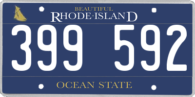 RI license plate 399592
