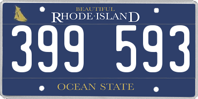 RI license plate 399593