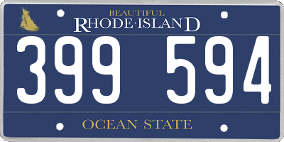 RI license plate 399594