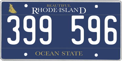 RI license plate 399596
