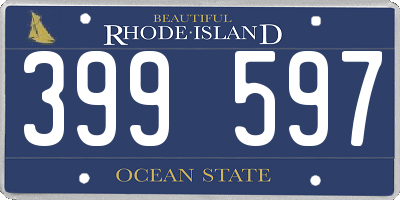 RI license plate 399597