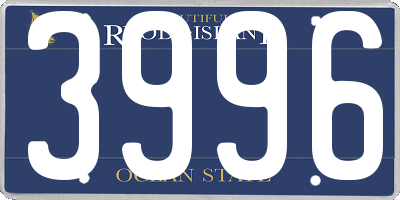 RI license plate 3996