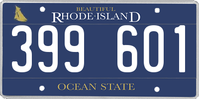 RI license plate 399601