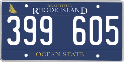 RI license plate 399605