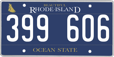 RI license plate 399606