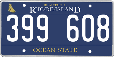 RI license plate 399608