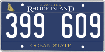 RI license plate 399609
